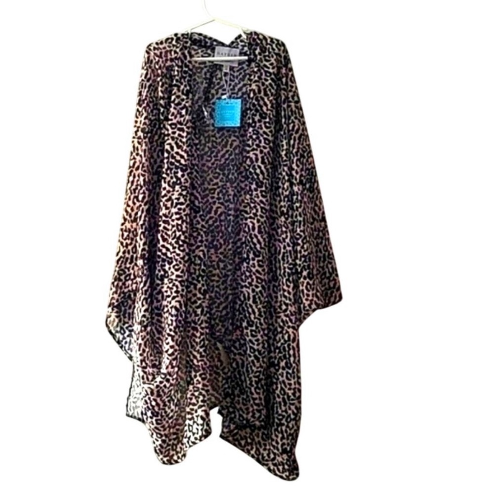 Hayden Asymmetrical Leopard Print sheer cover up -versatile nwt size m/l